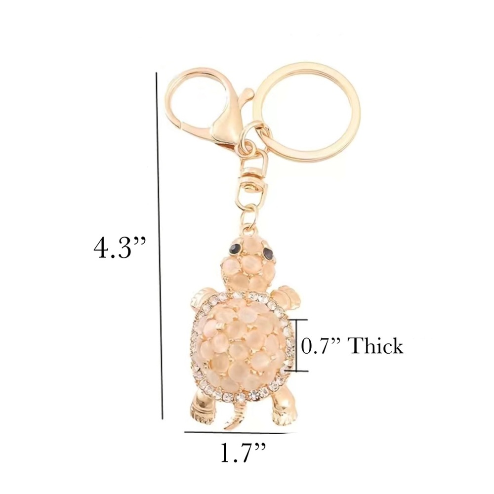 Gorgeous Crystal and Beaded Turtle Keychain Charm - Picture 16 of 16